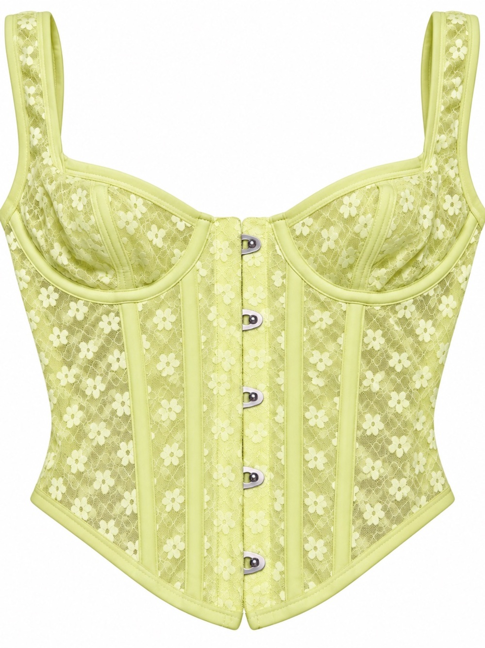 NWT Urban Outfitters Pale Lime Lace Bustier Top